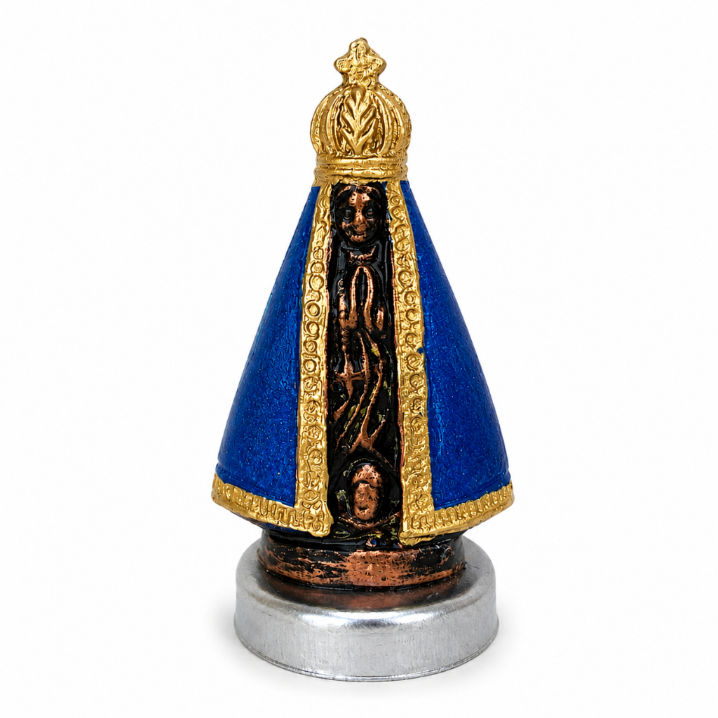 Imagem Nossa Senhora Aparecida Metal Com Imã Pequena Carro