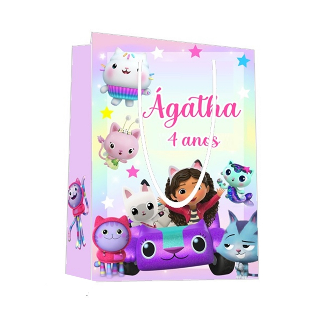 Sacolinha Casa Mágica da Gabby Personalizada para Aniversário/ Lembrancinha Festa Infantil / Qualquer nome e idade