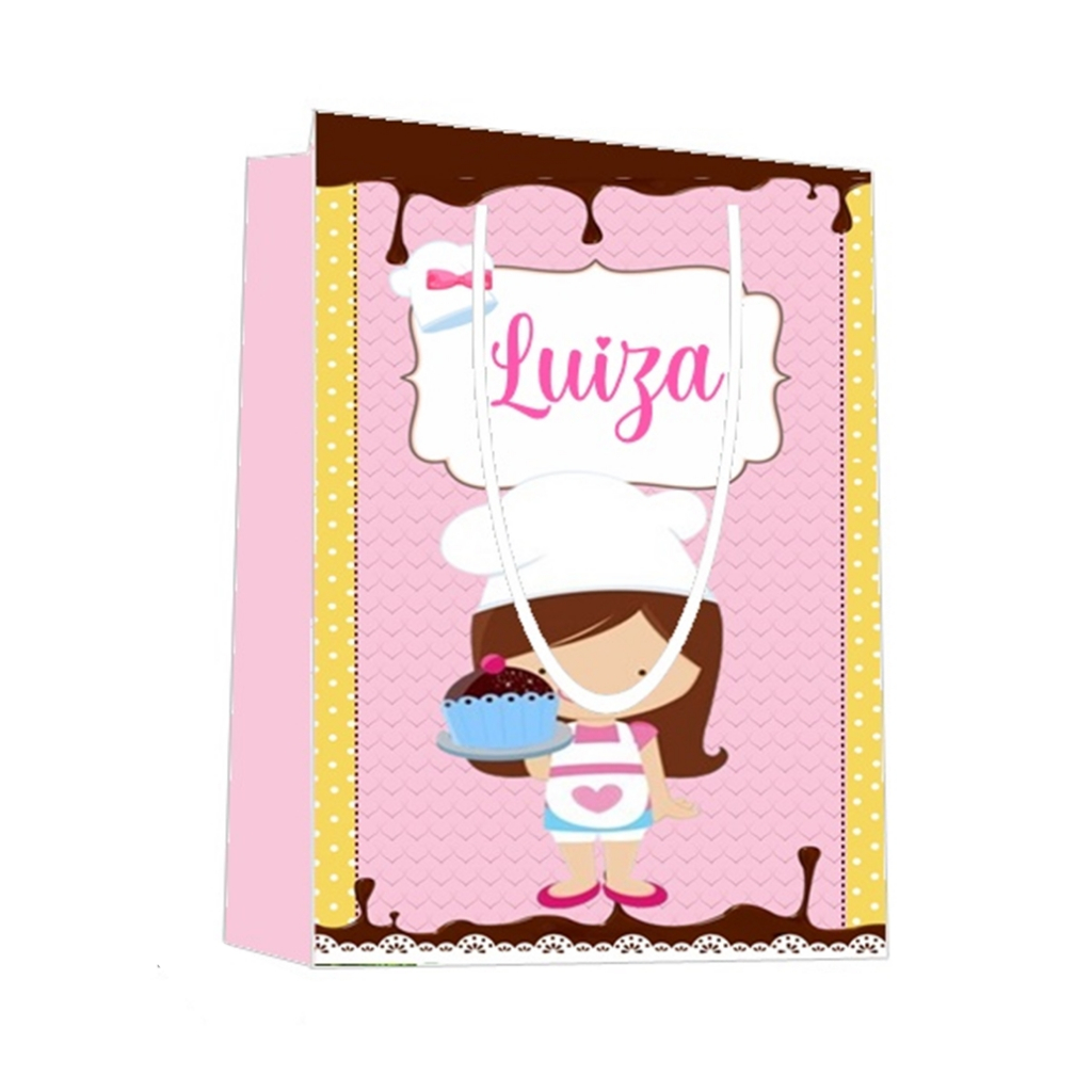Sacolinha Confeitaria Personalizada para Aniversário/ Lembrancinha Festa Infantil / Qualquer nome e idade