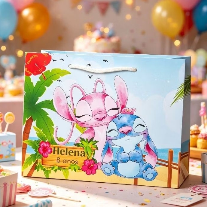 Sacolinha Stitch Personalizada( PEGUE E MONTE )para Festa Infantil | Lembrancinha Aniversário | fazemos qualquer