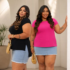 Kit 2 Blusas Mullet Plus Size Fitness tamanhos grandes tapa bumbum Academia fitness 44 ao 52