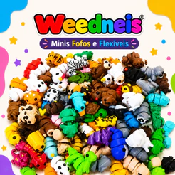 Kit 12/16/24/32 Mini Animais Articulados Flexíveis Sortidos +80 Modelos Colecionáveis Lembrancinha