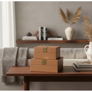 Caixa Decorativa Couro Mocca Bubbles organizar maquiagem joias