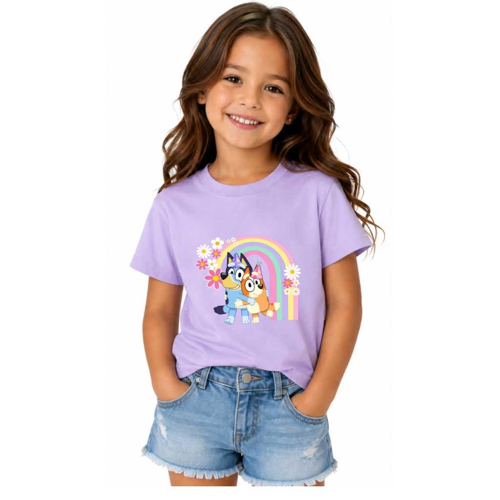 Camiseta Blusa Infantil Desenho Bluey (100% algodão)