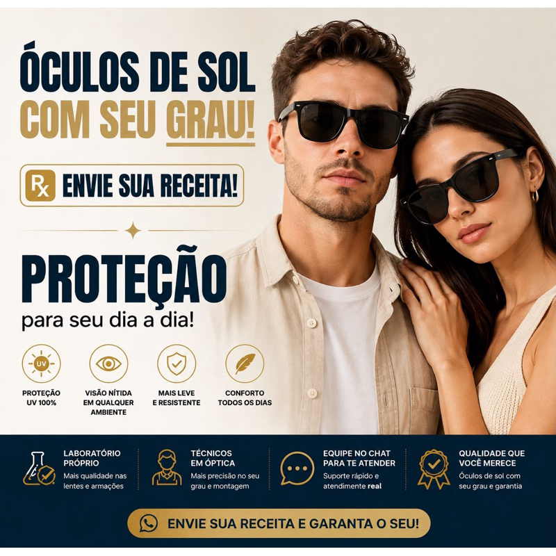 Óculos De Sol Com Grau