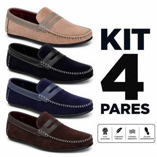Mocassim Masculino Casual Camurça Confortável Antiderrapante Costura Reforçada