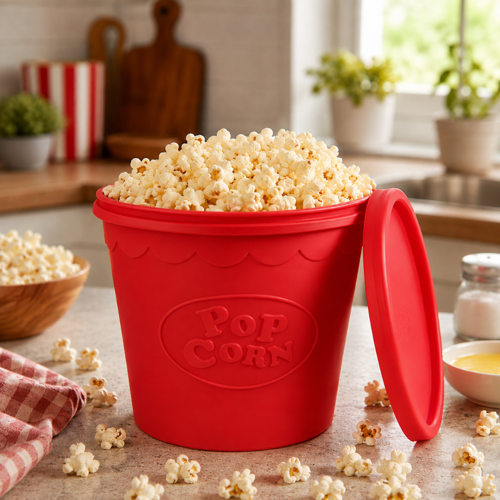 Pipoqueira Para Micro-ondas Sem Óleo Balde Pipoca Silicone Com Tampa saudável sem BPA
