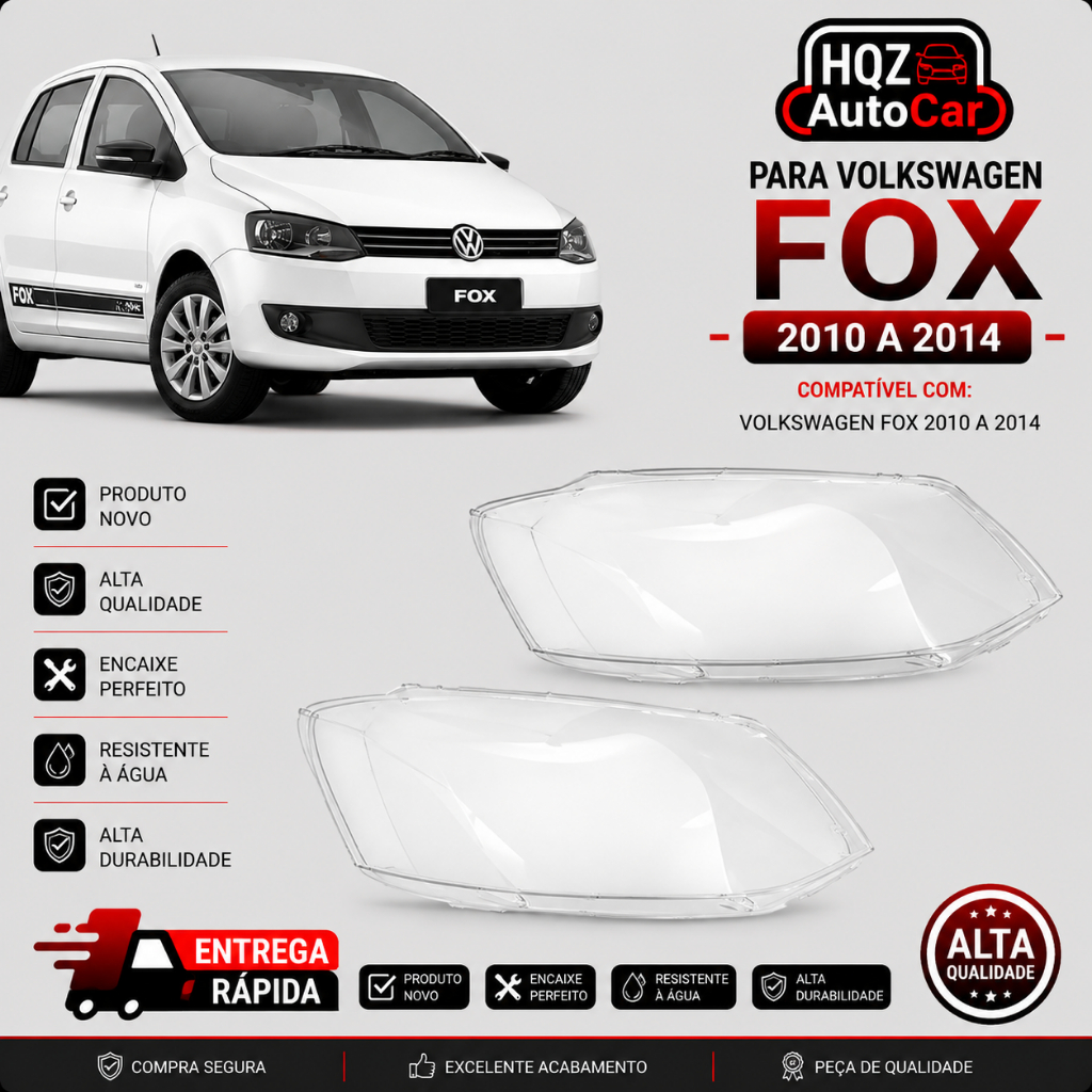 Lente do Farol Volkswagen Fox 2010 a 2014