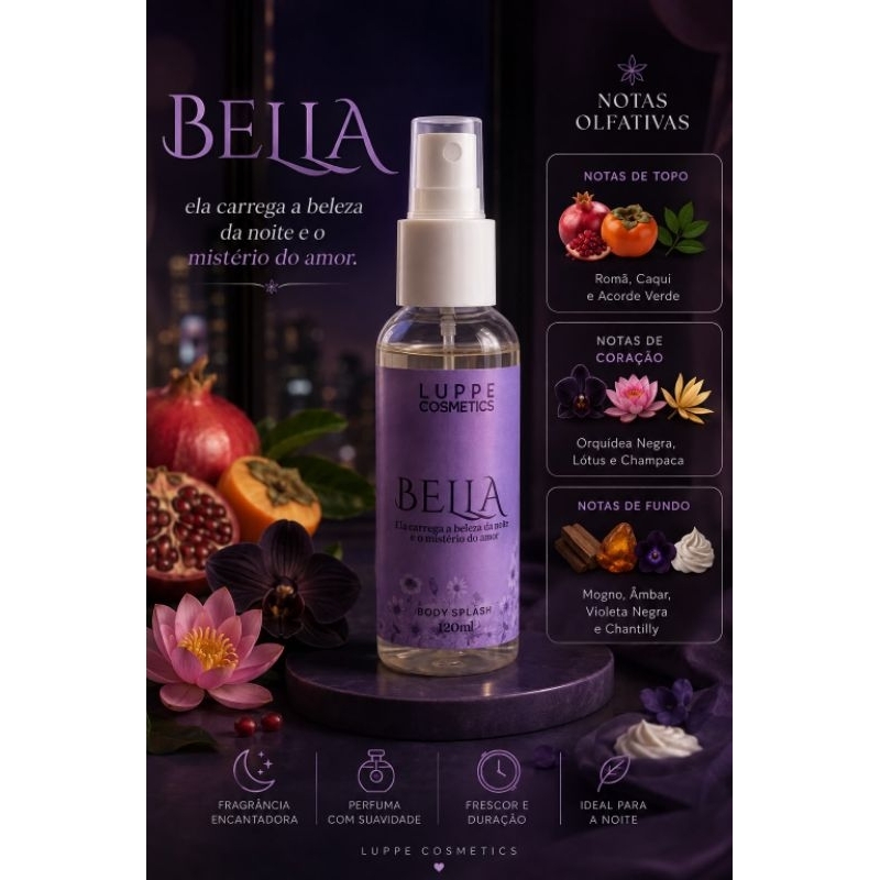 Body Splash Bella Luppe 120ml - Alta fixação e perfumaria fina | Dia e noite | Feminino