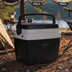 Caixa Térmica Cooler Portátil 12L Praia Camping Pesca Alça Resistente Conserva Gelo Bebidas MOR