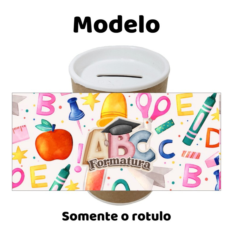 Rótulo Adesivo Cofrinho Personalizado 10x6 Formatura Festa Infantil Lembrancinha