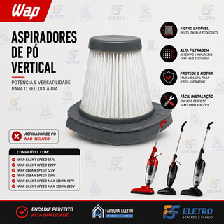 FILTRO HEPA ORIGINAL P/ ASPIRADOR WAP SILENT SPEED / SILENT SPEED MAX / CLEAN SPEED