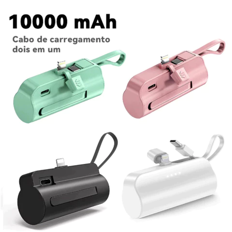 Mini Power Bank Carregador 10000mAh para iPhone eTouch-C 2 em 1