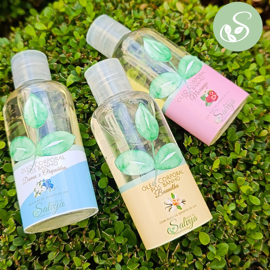 Óleo Corporal Perfumado Pós Banho Pocket com Óleo de Semente de Uva 60ml - Hidratação - SALVYA