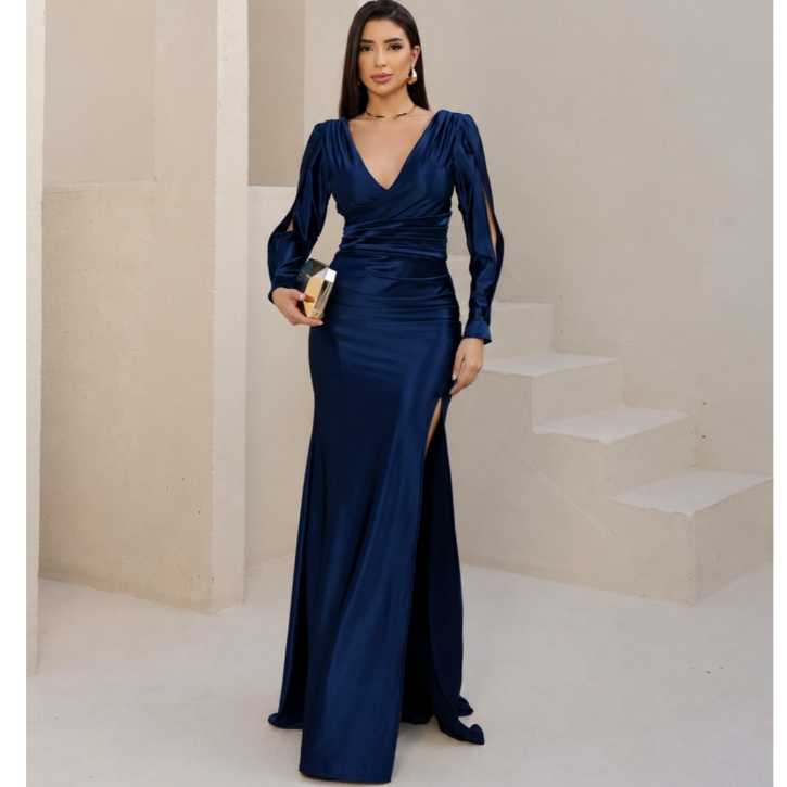 VESTIDO DE FESTA MANGA LONGA ÁFRICA PARA CASAMENTOS, MADRINHAS, DEBUTANTES E FORMATURA