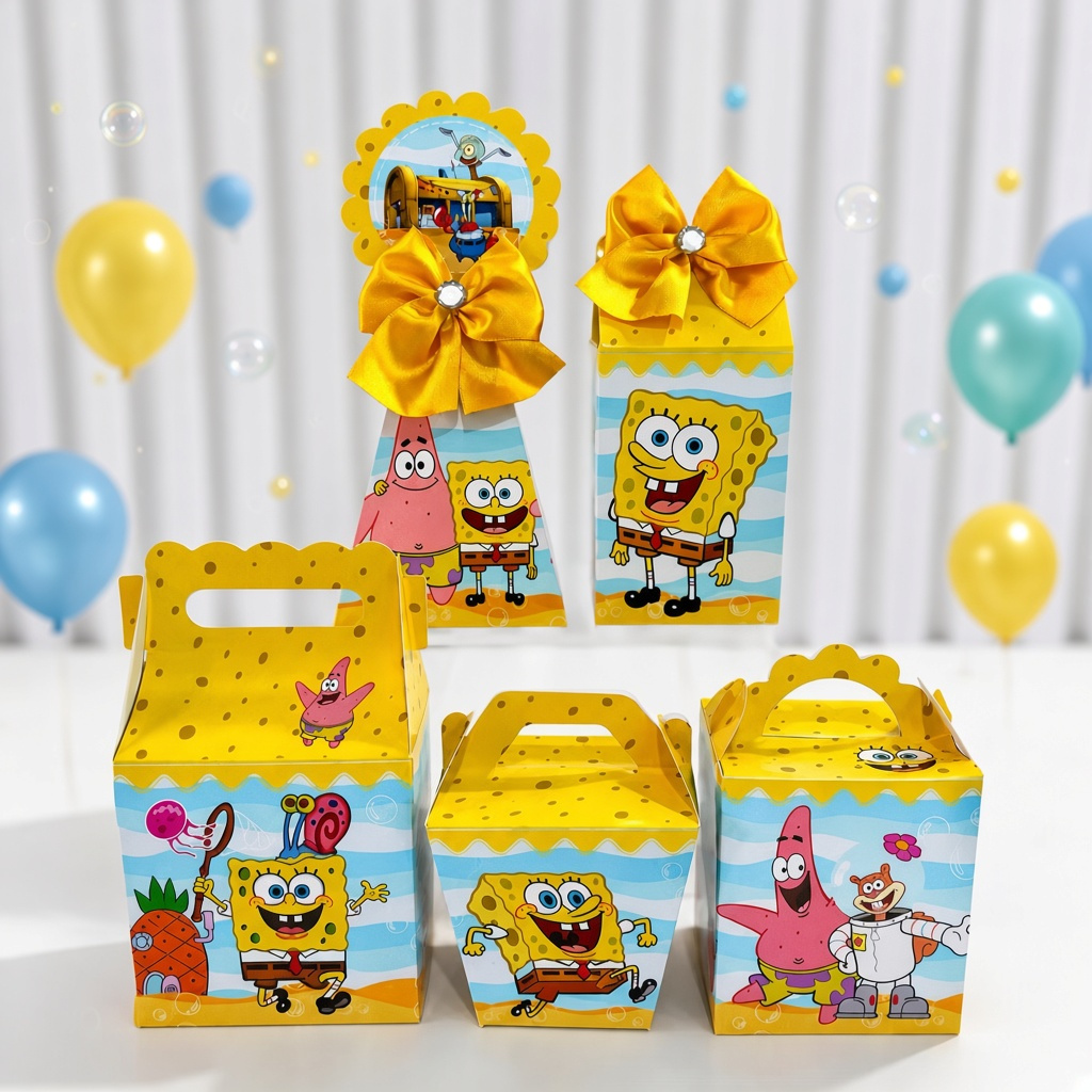 Kit Caixas Bob Esponja Personalizada/Lembrancinha de Festa /Aniversário