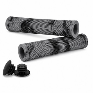 Manopla Silicone 165mm Grande Cinza/Preto Super Aderente Macia Modelo Gios Bike Grau Freeride Dirt