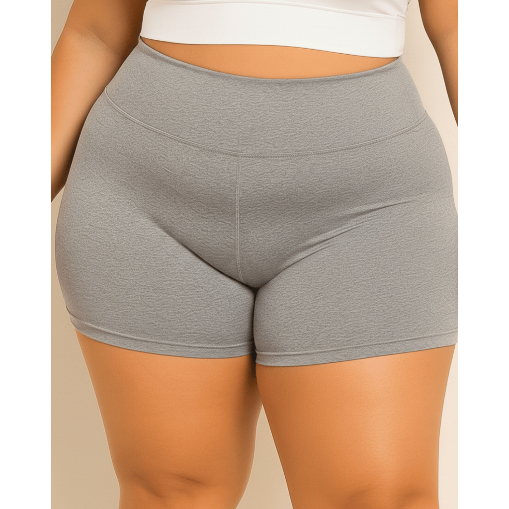 Short Legging Plus Size Academia Feminino Cintura Alta Ciclista Fitness G1 G2 G3 Sem Transparência