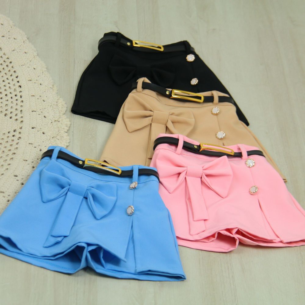Short saia infantil alfaiataria