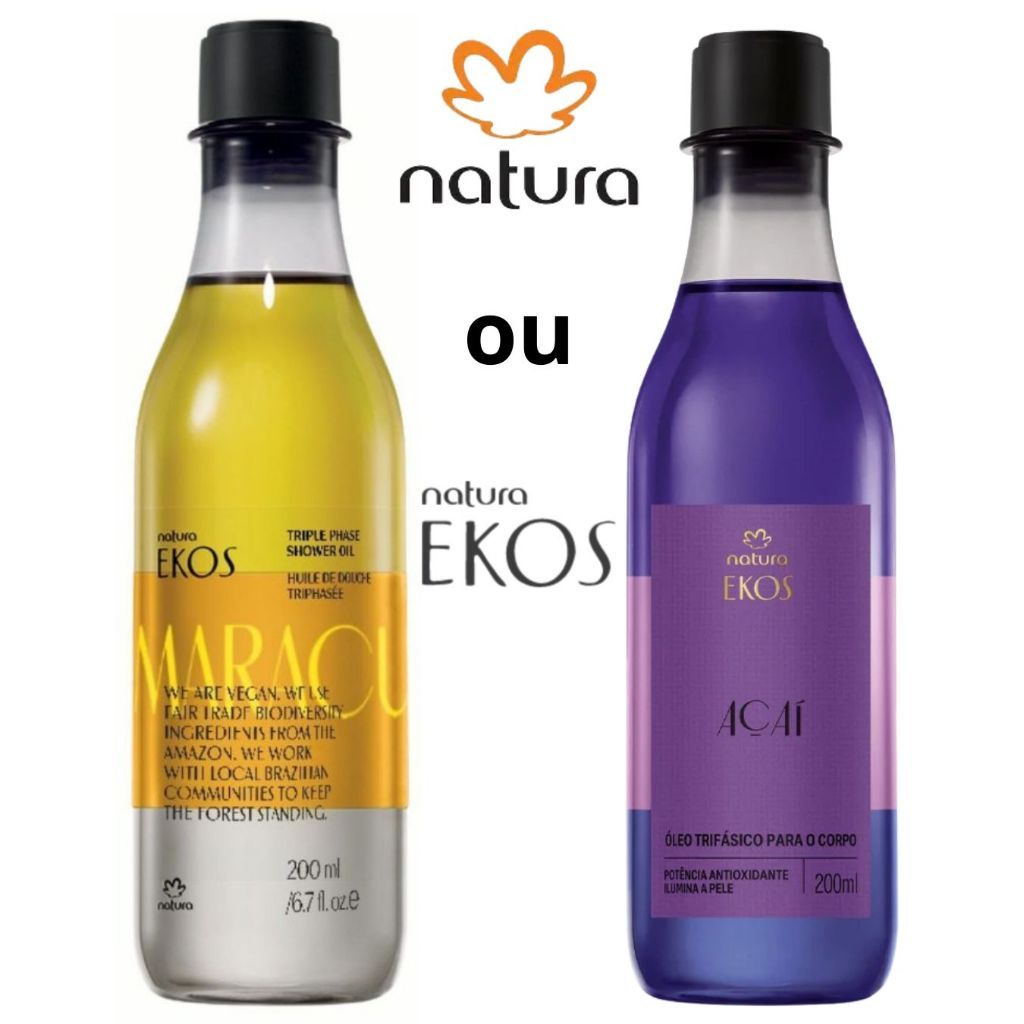 Natura Óleo Trifásico Corporal Ekos Maracujá Ou Ekos Açai 200ml (ORIGINAL)