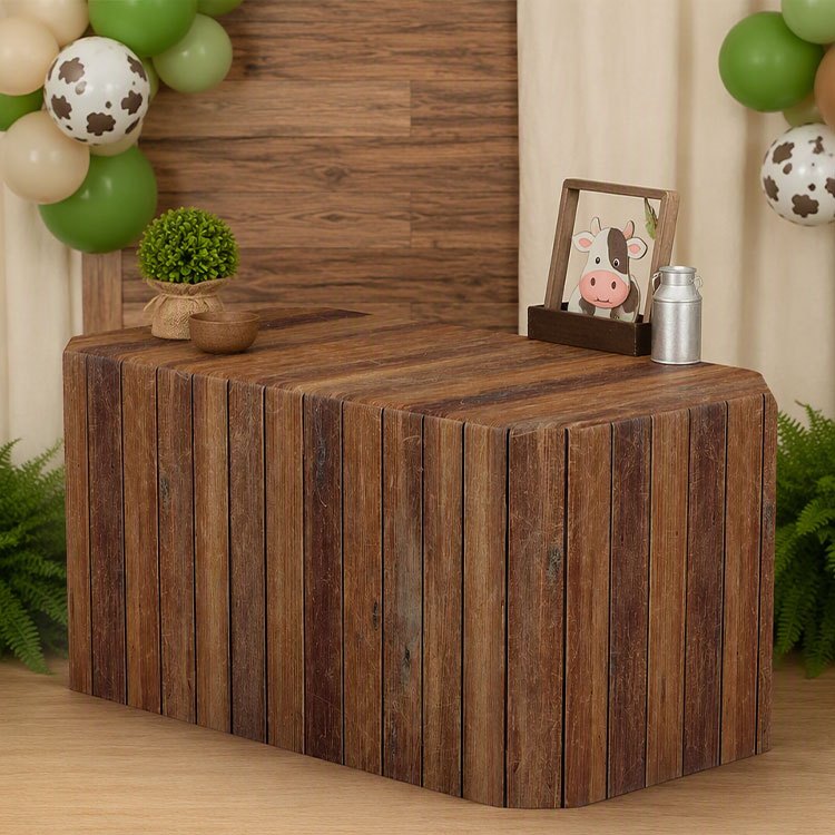 Capa de Mesa Madeira Decorativo Sublimado Forro de Mesa Veste Fácil