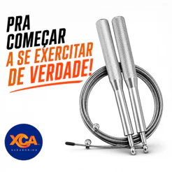 Corda de Pular 3 Metros Profissional Speed Rope Cabo de Aço Rolamento Crossfit HIIT Academia Fitnes
