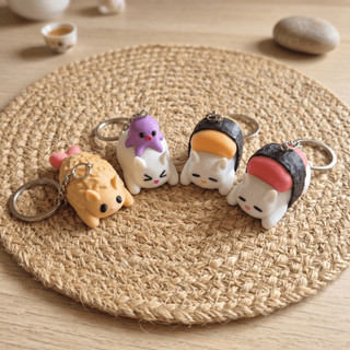 Chaveiro Gato Sushi Articulado Kawaii Fofo Enfeite Japonês Presente