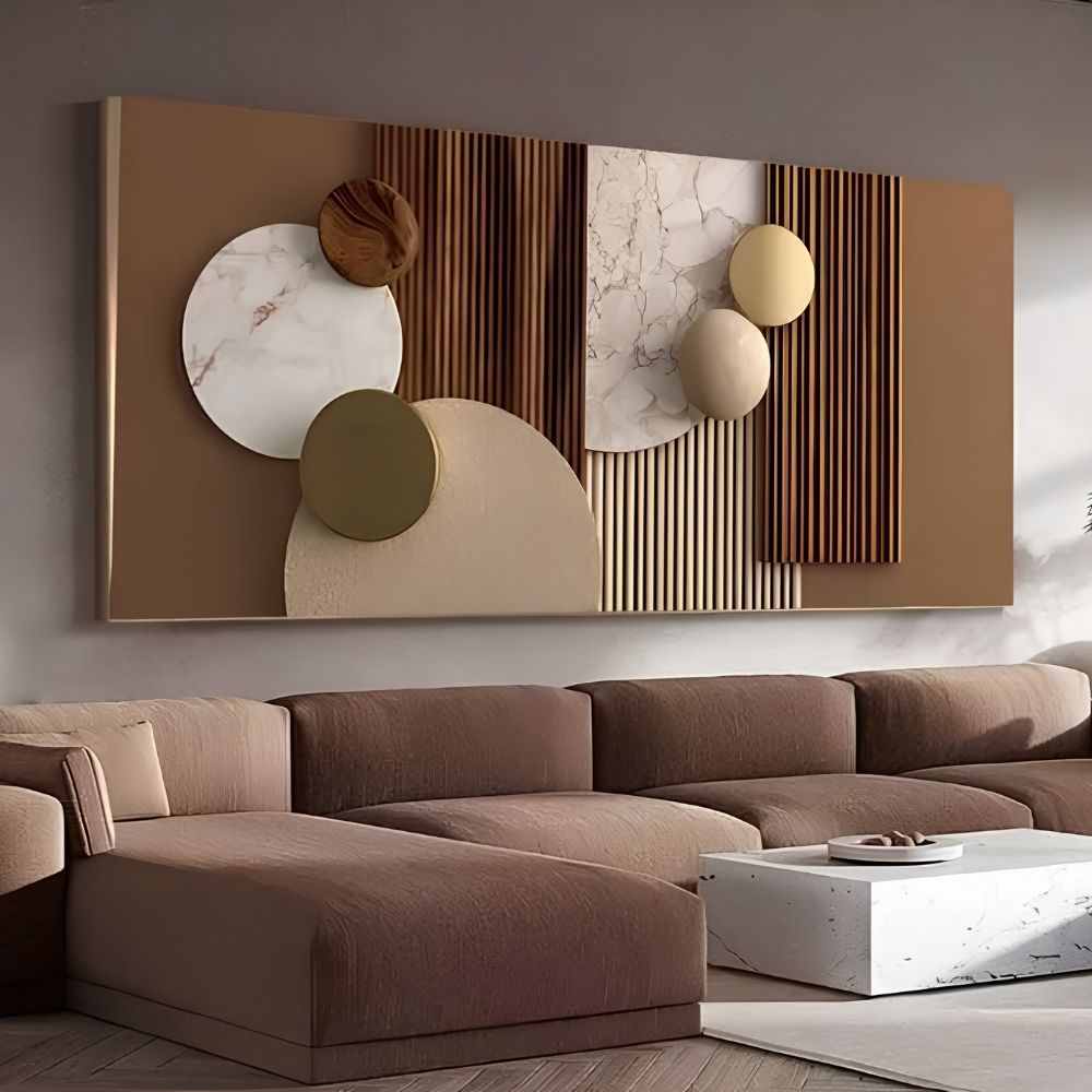 Quadro Decorativo Formas Geometricas Imponentes Terrosos Moderno Grande Sala Quarto Escritorios Hall