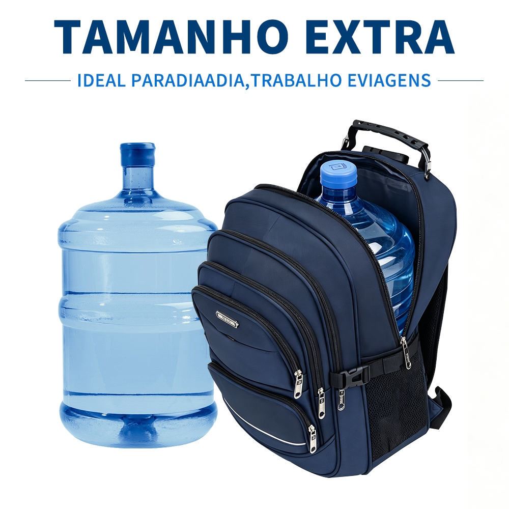 Mochila Masculina Grande 40L Reforçada para Notebook Trabalho Faculdade Viagem Escolar Impermeável Resistente