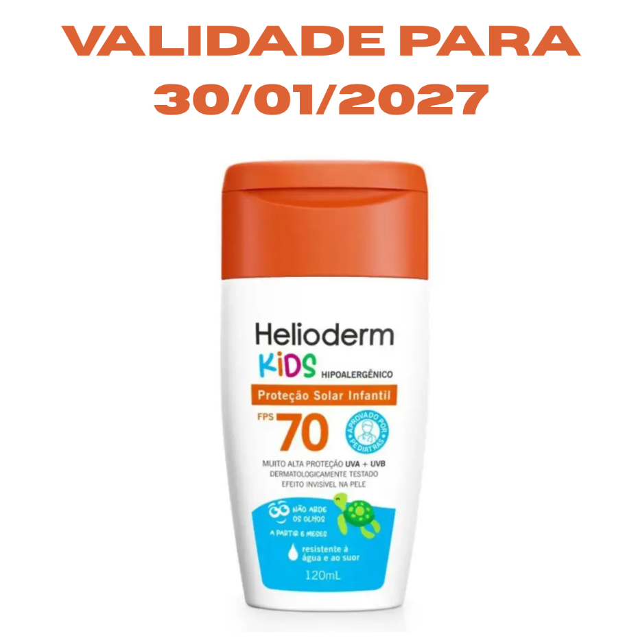 Protetor Solar Infantil Helioderm Kids FPS 70 com 120ml
