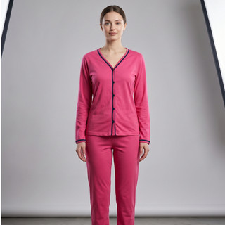 Pijama Feminino Longo Blogueira Malha PV Master Confortável Macio Inverno P ao GG