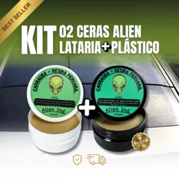 Kit 02 Ceras Alien Ind Carnaúba Automotiva Lataria e Plástico - Brilho Revitalização Proteção UV