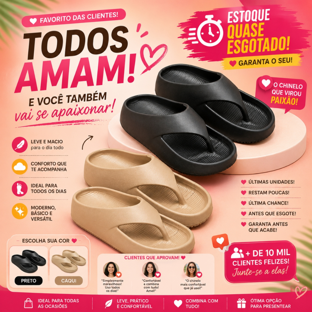 Chinelo Nuvem Ortopédico Feminino EVA Super Leve Confortável Antiderrapante Slide Anatômico