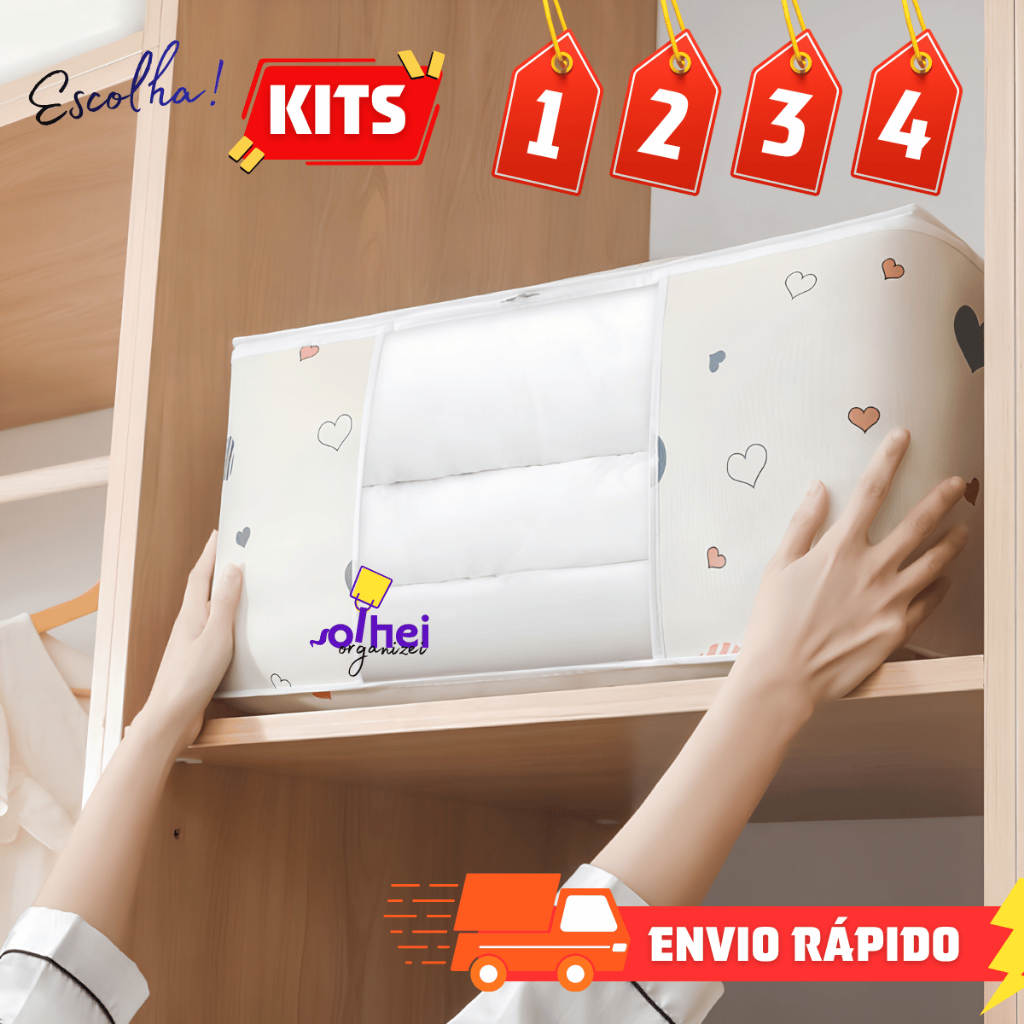 Organizador De Roupas Dobrável Caixa Organizadora Cesto Guarda Roupa Cobertor Brinquedo Anti Umidade