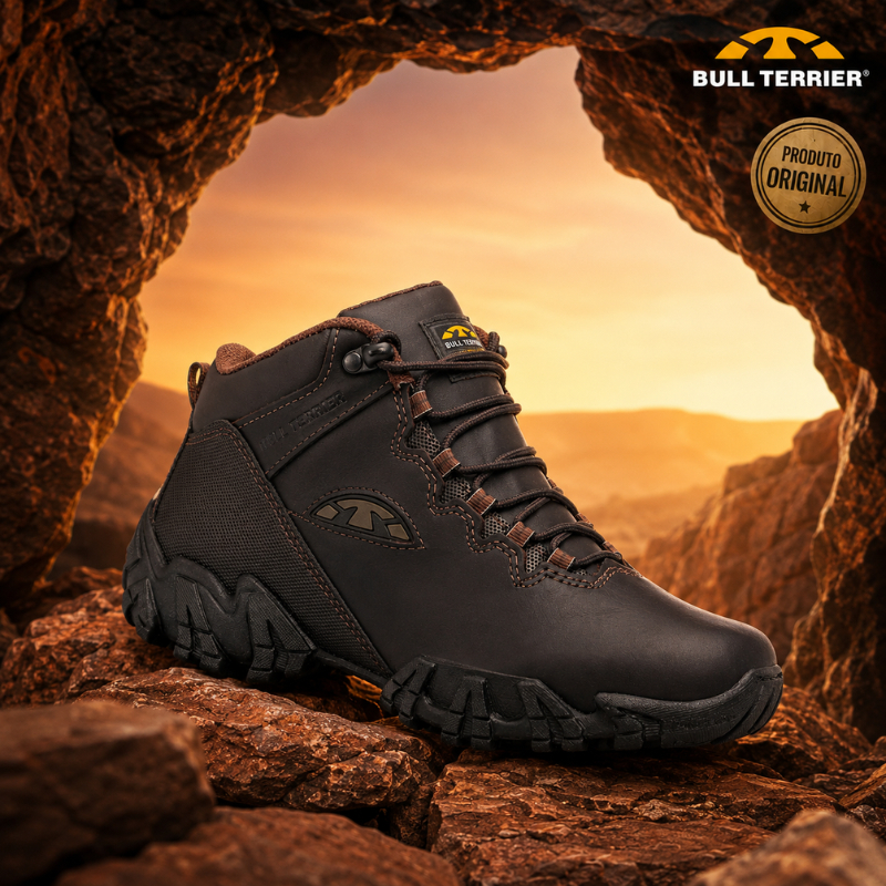 Bota Masculina Bull Terrier Sparks Couro Original Confortável Antiderrapante