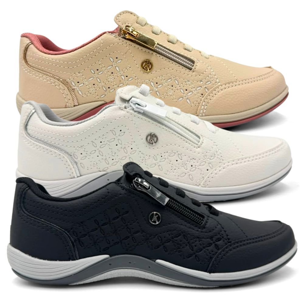 Tênis Casual Feminino Kolosh Com Zíper Original C3846