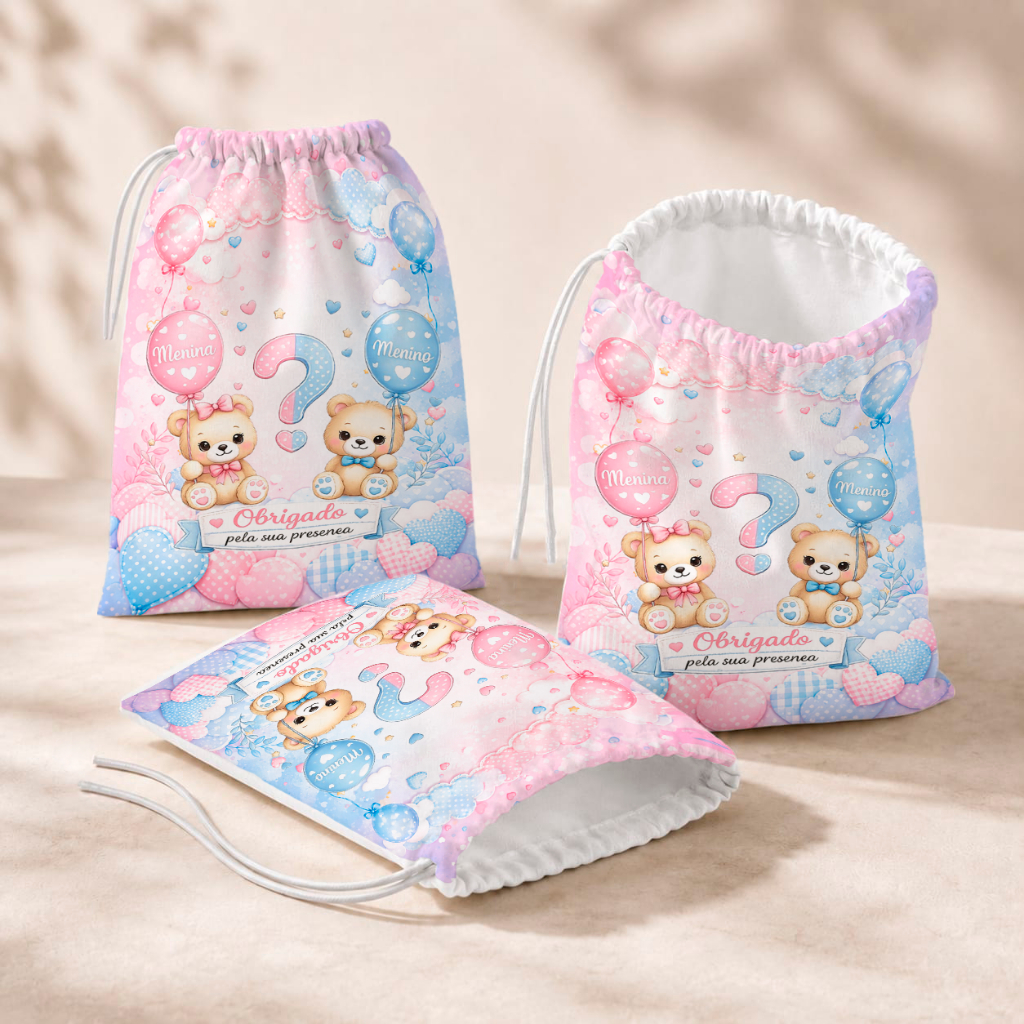 20 Sacolinhas Personalizada Festa Infantil 18x26 Aniversário Lembrancinha Chá Revelação M1
