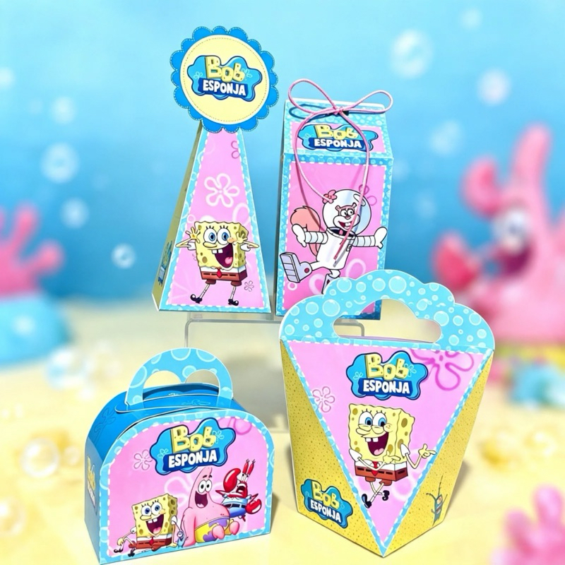 KIT/PERSONALIZADOS BOB ESPONJA PARA LEMBRANCINHAS DE ANIVERSÁRIO/ FESTA BOB ESPONJA MENINA ( JÁ VAI COLADO )