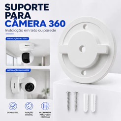 SUPORTE CÂMERA UNIVERSAL BABÁ ELETRÔNICA BERÇO COMPATÍVEL IM4 360 PAREDE TETO AJUSTÁVEL SEGURANÇA HD