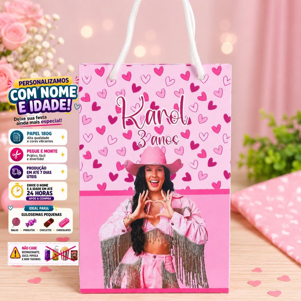 Kit Sacolinhas Personalizadas / lembrancinha de aniversario A BOIADEIRA ANA CASTELA