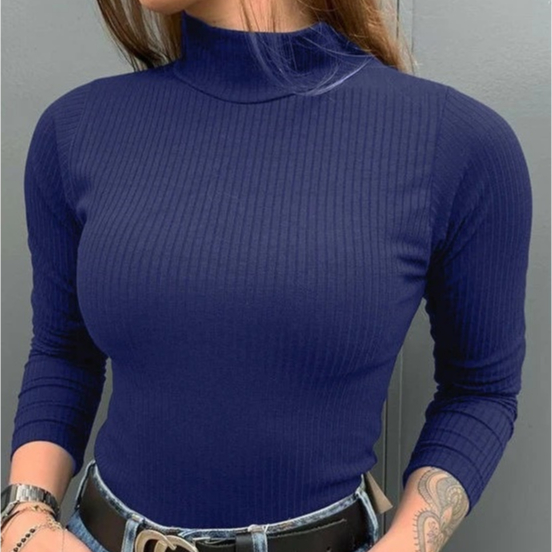 Blusa Cacharrel Manga Longa Tecido Canelado - Segunda Pele Confortável - Envio em 24 Horas!!