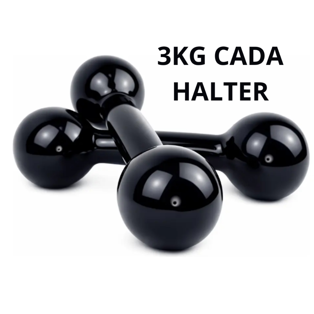 Halter Peso 2kg Bola Emborrachado Par Exercício Em Casa Academia Ginástica Fisioterapia Crossfit Cor Preto Preto