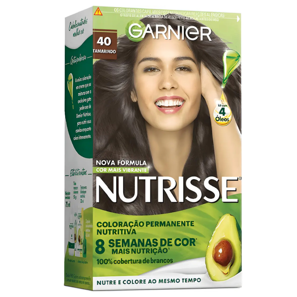 Garnier Nutrisse - Kit Coloração Permanente Nutritiva Tom 40 Tamarindo - Castanho Natural