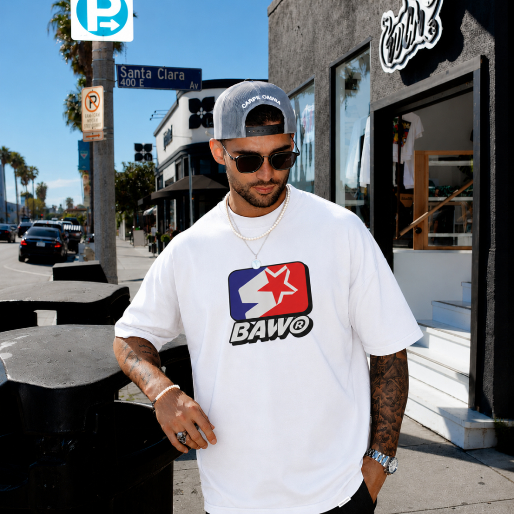 Camiseta BAW AMERICANA unissex oversized streetwear camisa