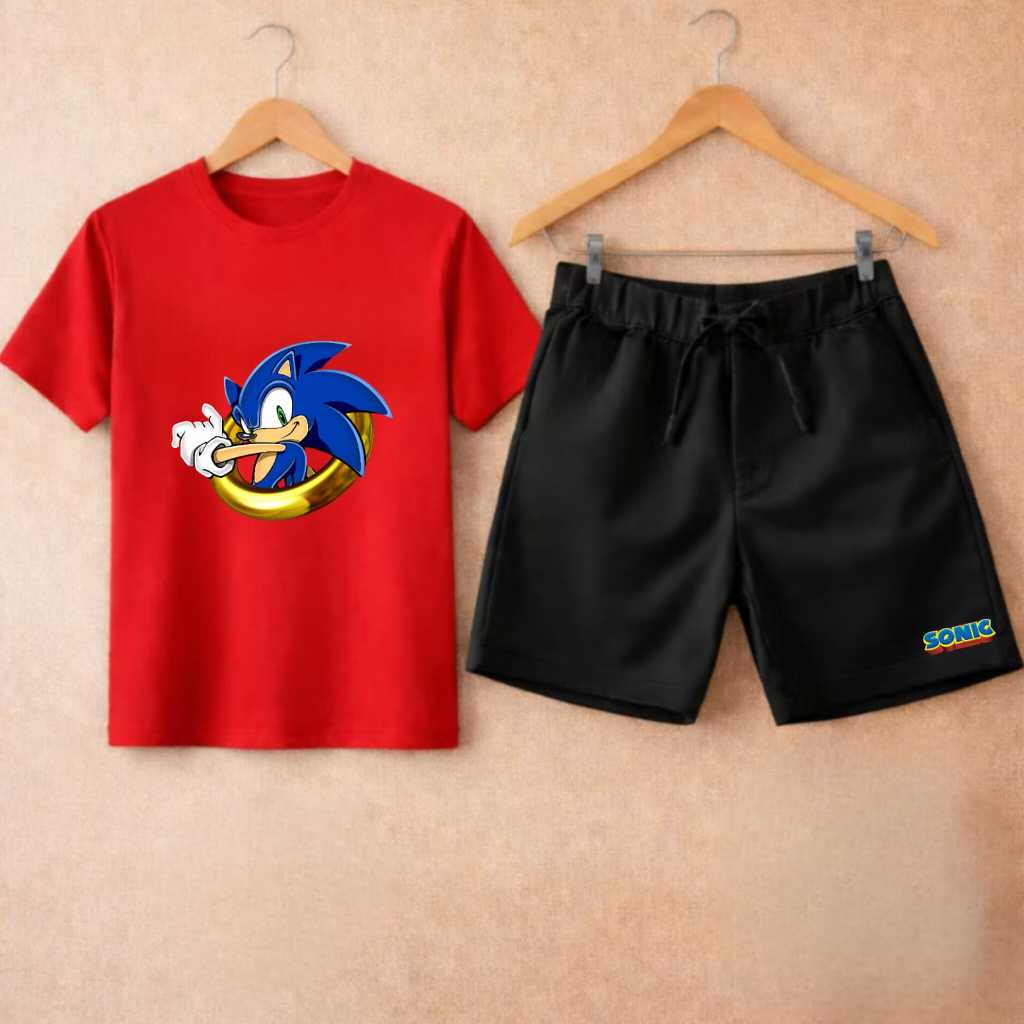 Conjunto Infantil Sonic Moletom Camiseta  100% Algodão Menino Estampada DTF
