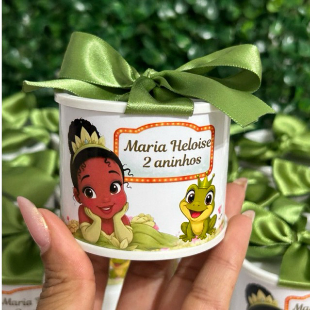 Tubolatas 5x6 jLembrancinha / Festa Infantil / Tubolata princesa e sapo Personalizada / Maternidade / Nascimento