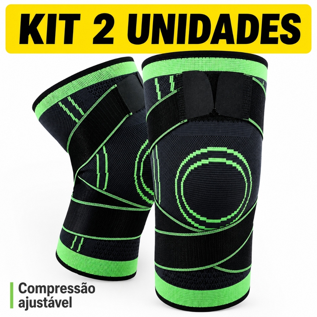 Joelheira de Compressão Patelar com Ajuste em Velcro e Suporte para Academia e Corrida BW4509 BRASWEI