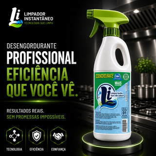Desengordurante Profissional Spray Fogão 1L para Cozinha Coifa Inox Churrasqueira Azulejo