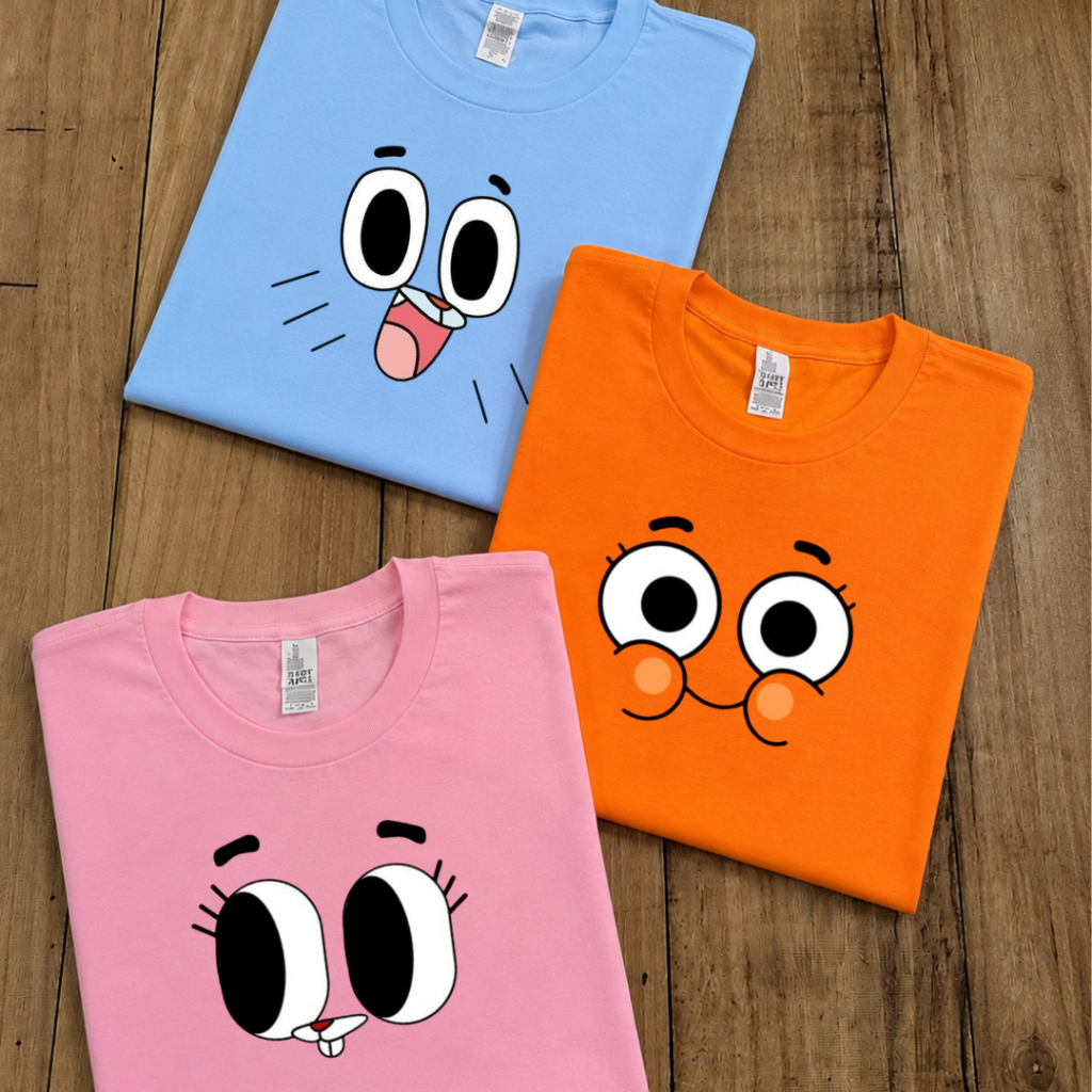 Camiseta Y2k Personagens Incrível Mundo De Gumball Variadas Moderno 100% Algodão Malha Premium Confortável Estilosa