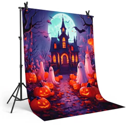 Painel Fundo Cenario Fotografico Pet 1,20x1,70m Tecido Sublimado Malha 3D Fotos Cachorro Gato Halloween Ano Novo Natal